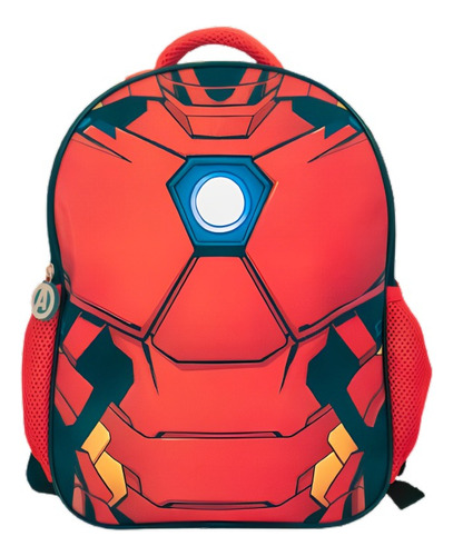 Mochila Escolar Iron Man Avengers Bolso Mochila Niños Color Rojo