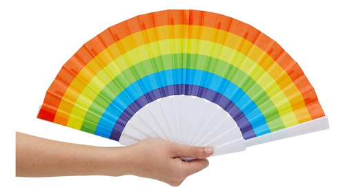 X4 Abanico Pride Plegable Abanicos Mes Orgullo Fiesta Lgbt Color Arcoíris Horizontal