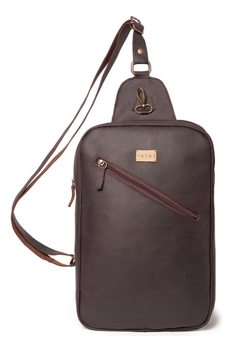 Mariconeras Bandoleras Hombre Piel Crossbody Travel M Yayas Color Café oscuro