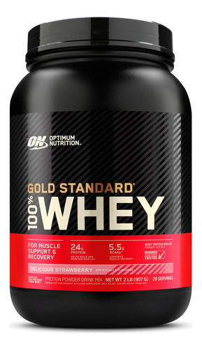 Optimum Nutrition 100% Whey Protein Proteína Frutilla 907g