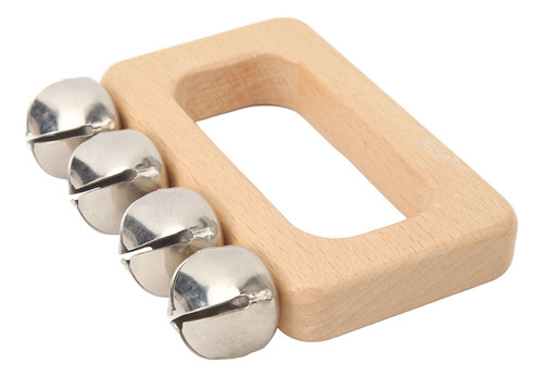 Jingle Metálico Rectangular De Madera Handle Bells Dance Han