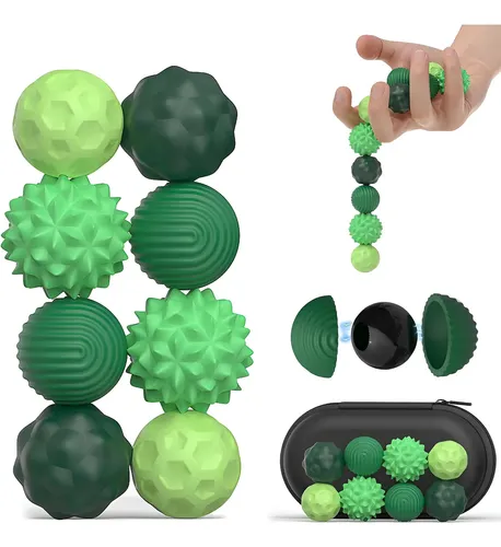 Set De 8 Bolas Magnéticas Antiestrés Con 4 Texturas Diferentes, Incluye Caja De Almacenamiento, Ideal Para Concentración Y Relajación