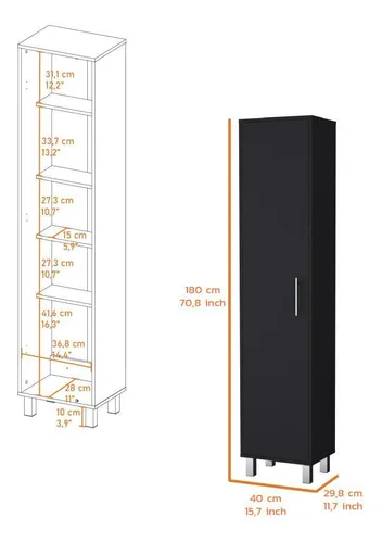 Mueble De Aseo Jalisco, Wengue, Con Colgadero De Escobas Zf