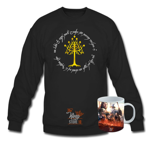 Poleron Polo + Taza, Arbol Blanco Gondor, Legado Tolkien, Señor De Los Anillos / The King Store