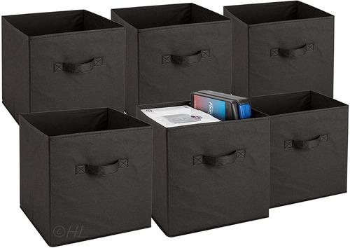 Caja Cajon Almacenamiento Tela Plegables Recamara Sala 6 Pzs