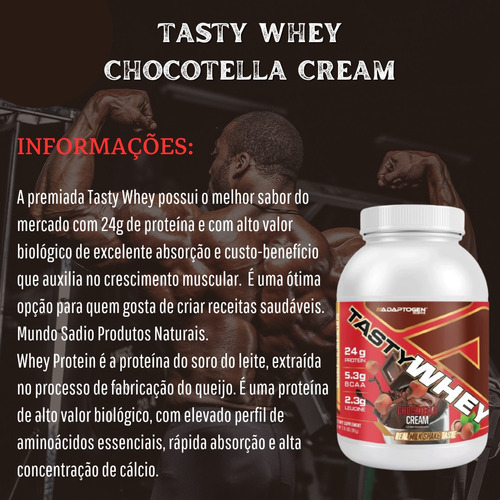 Tasty Whey 900g Sabor Chocotella Cream - Adaptogen