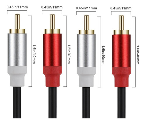 Cable Lokeke 2rca Macho A 2 Rca Macho De 15 M, Chapado En Or