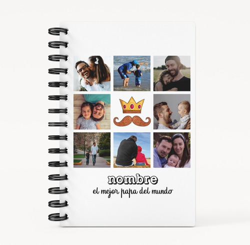 Cuaderno Personalizado Día Del Padre Tapa Dura Liso Collage