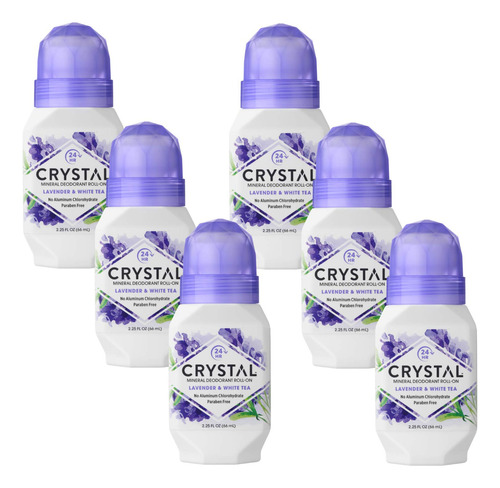 Desodorante Mineral Crystal Roll-on, Lavanda Y Te Blanco 2.2