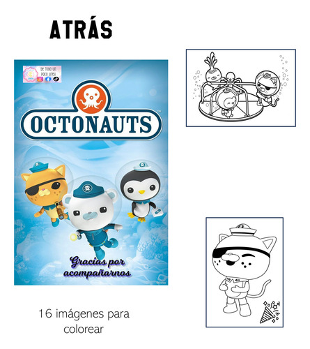 Cuaderno De Colorear Para Fiesta | Octonautas | 10 Pzas