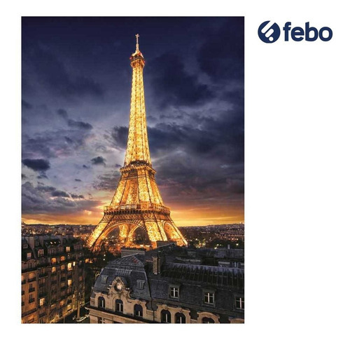 Quebra-cabeça Clementoni Paris Torre Eiffel 1000 peças Febo