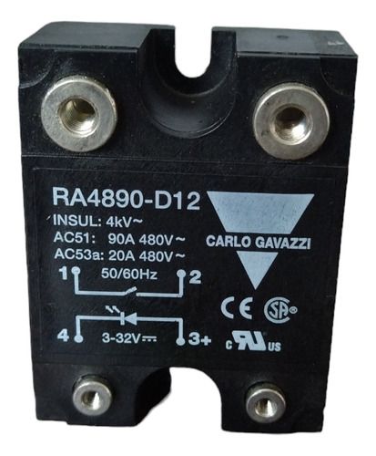 Relevador De Estado Sólido Carlo Gavazzi Ra4890-d12 90amp