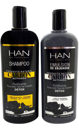 Han Shampoo + Acondicionador Carbon Activado Purificante