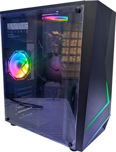 Case Para Pc Con Fuente Delux Flamer Black Rgb Computadora