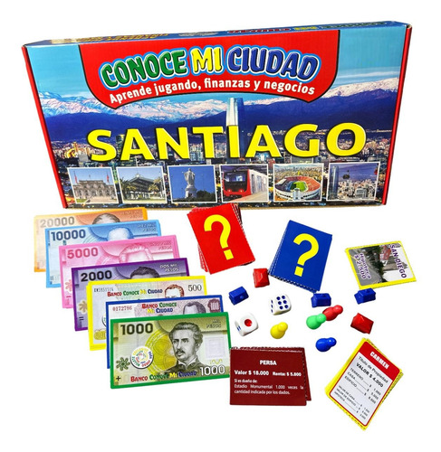 Juegos De Mesa Y Carta Aprender Conocer Mi Ciudad Santiago (Usado)