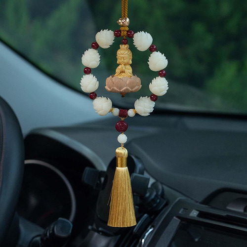 Colgante Para Espejo Retrovisor De Coche, Adorno Con Guanyin