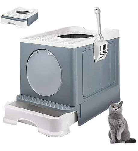 Arenero para gatos con puerta sale