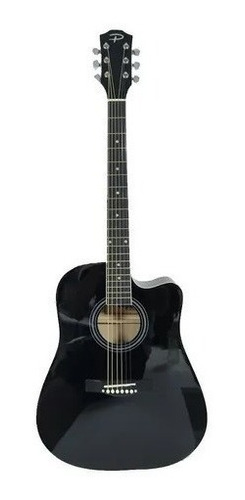 Parquer Gac109bk Guitarra Acustica Custom Con Corte Negra