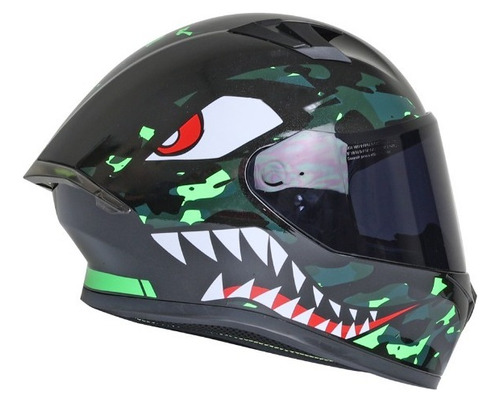 Casco Roda Course Verde Neon Shark Tack Mica Humo Cerrado 