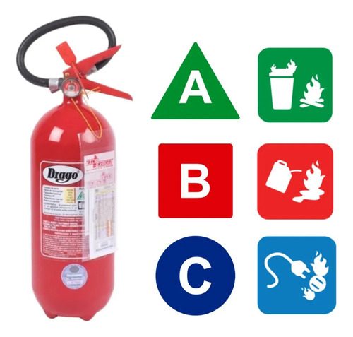 Kit Seguridad Para Automovil Matafuego Drago 5 Kg Fuegos Clase Abc De Aluminio Mas Chapa Y Soporte Reglamentario Para Auto Certificado Iram Ideal Para Comercio Industria Escuela Garage Vivienda