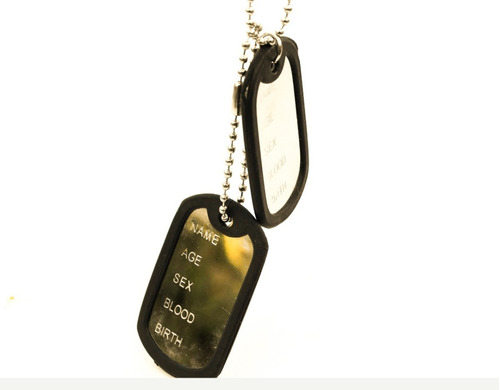 Colar Placa Identificação Exército Dog Tag Aço Inox Com Nome