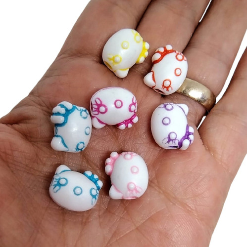 50 Gramas Miçangas Entremeio Coloridas Hello Kitty Pulseiras
