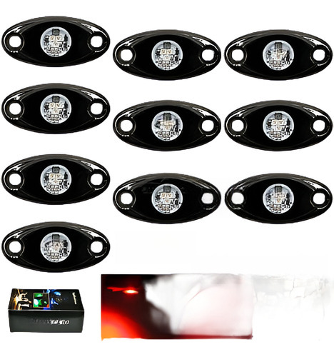 10 X Rojo 2  Cree Led Rock Ligero Jeep Offroad Camión Bajo C