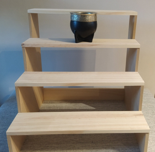 Imagen 10 de 10 de Exhibidor Para Mates 4 Niveles Madera Y Mdf Varias Medidas