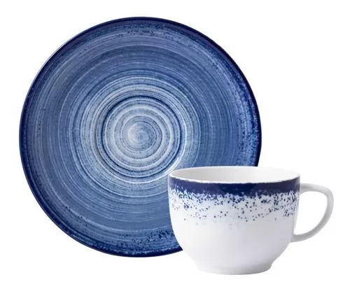 Jogo de Jantar em Porcelana 30 Peças Coleção Esfera Azul