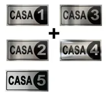 Comprar Kit Placas Inox Casa 1  Casa 2 Casa 3 Casa 4 Casa 5 - Numero