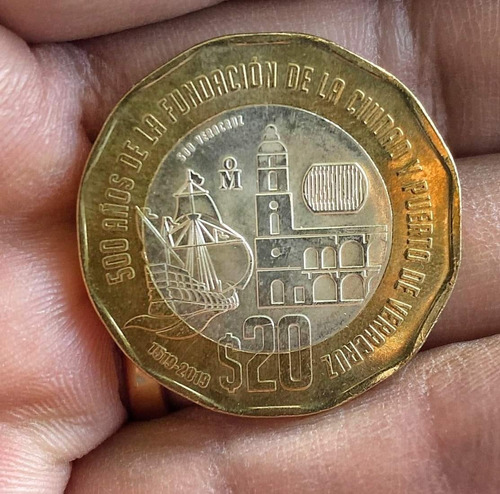 Moneda De 20 Pesos Aniversario Veracruz
