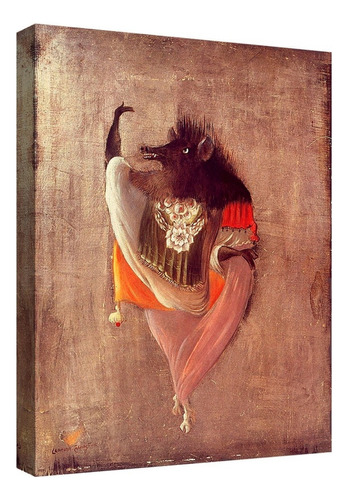 Cuadro Decorativo Canvas Coleccion Leonora Carrington 60x45 Color Bailarin I Armazón Natural
