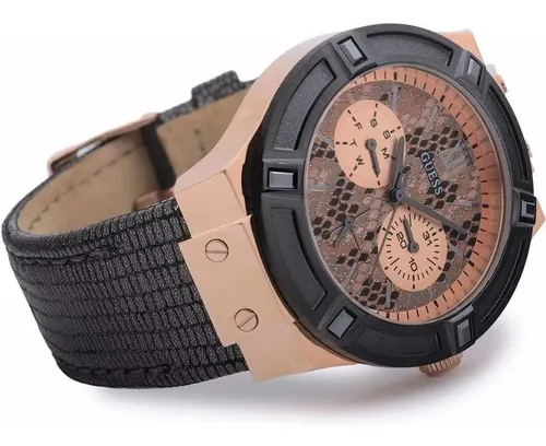 Reloj Guess Animal Print Mujer Pulso De Cuero W0289l4