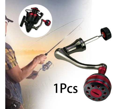 Empuñadura De Carrete De Pesca, Manivela Totalmente Rojo M