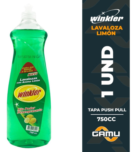 Lavaloza Limón Winkler Tapa Push Pull 750ml - 1 Unid