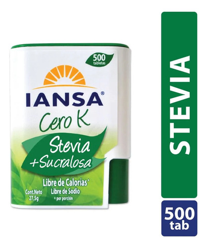 Endulzante Tabletas Stevia Sucralosa 500 Un
