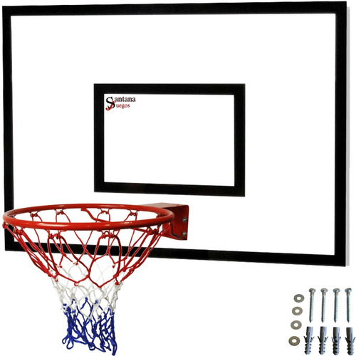 Imagen 1 de 5 de Tablero Basketball Aro 45cm Red Y Tirafondos Santana Juegos