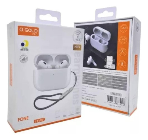 Fone De Ouvido Compatível iPhone E Android V5.3 Fn-bt5 Hifi Cor Branco