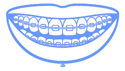 Vinilo Deco Oficina Dentista Bracetes Labios Sonrisa 