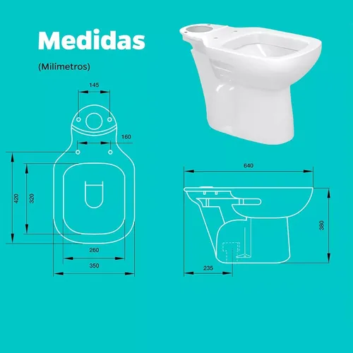 Inodoro Con Mochila Ferrum Bari Loza Flexibles Tapa Ba o