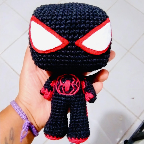 Peluche Artesanal Spiderman Miles - Tejido A Mano / Crochet