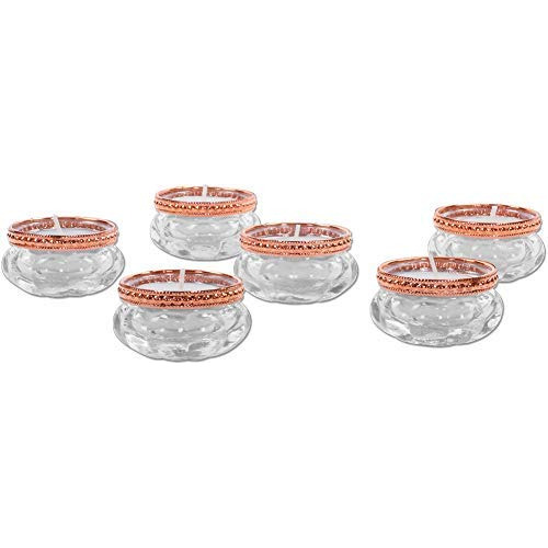 Portavelas Bloom, Juego De 6 Copas De Cristal Velas Peq...