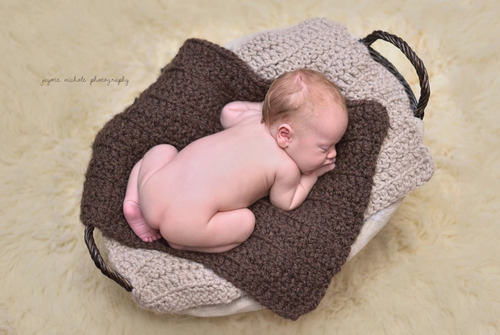Imagem 1 de 4 de 2 Mantas Layer Croche Newborn 50x40 Fotografia Props Bebe