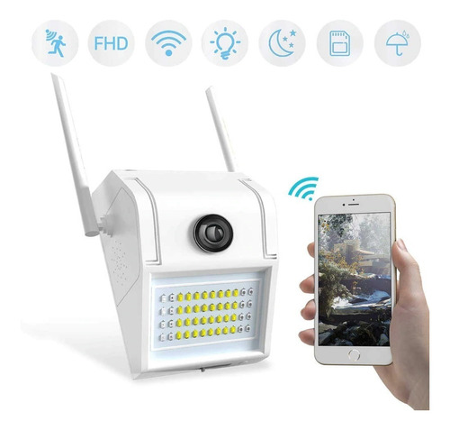 Imagen 1 de 7 de Reflector Camara Seguridad Wifi Exterior Movimiento Alarma