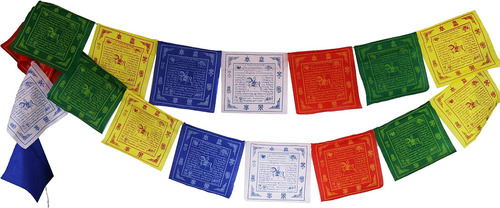 Banderas De Oración Tibetanas (9,5 X 10) ' 100 % Algodón De 