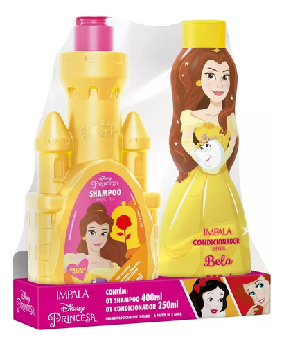  Kit Princesa Bela Infantil Shampoo E Condicionador