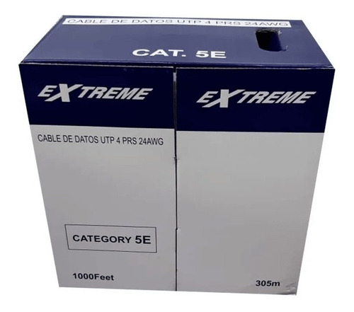 Cable Utp Cat5e Extreme Excat5e 4 Pares Gris