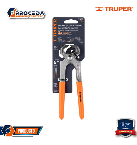 Tenaza Para Carpintero 6 , Truper 17385