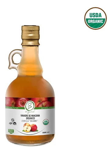 Vinagre De Manzana Con La Madre 500ml Organico. Agronewen