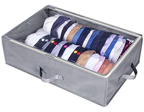 Caja Grande De Almacenamiento Para Gorras, 50 Gorras (gris)